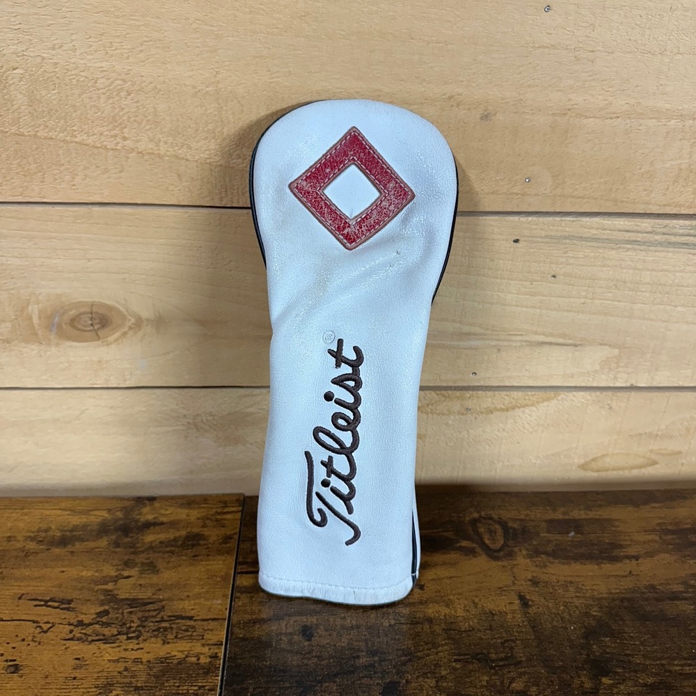 Titleist Leather Fairway Wood Headcover White/Red/Black Golf Premium